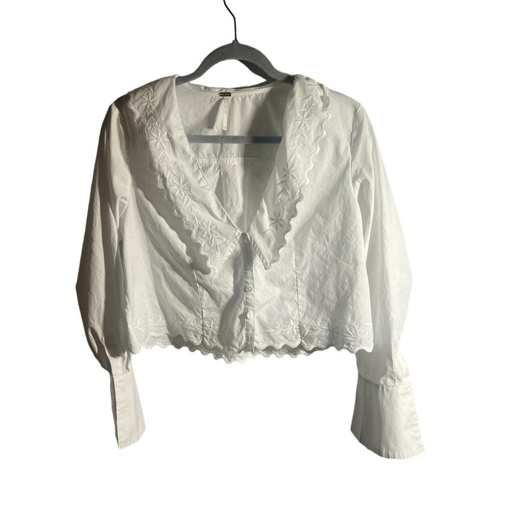 FREE PEOPLE maisie cutwork top size X small white